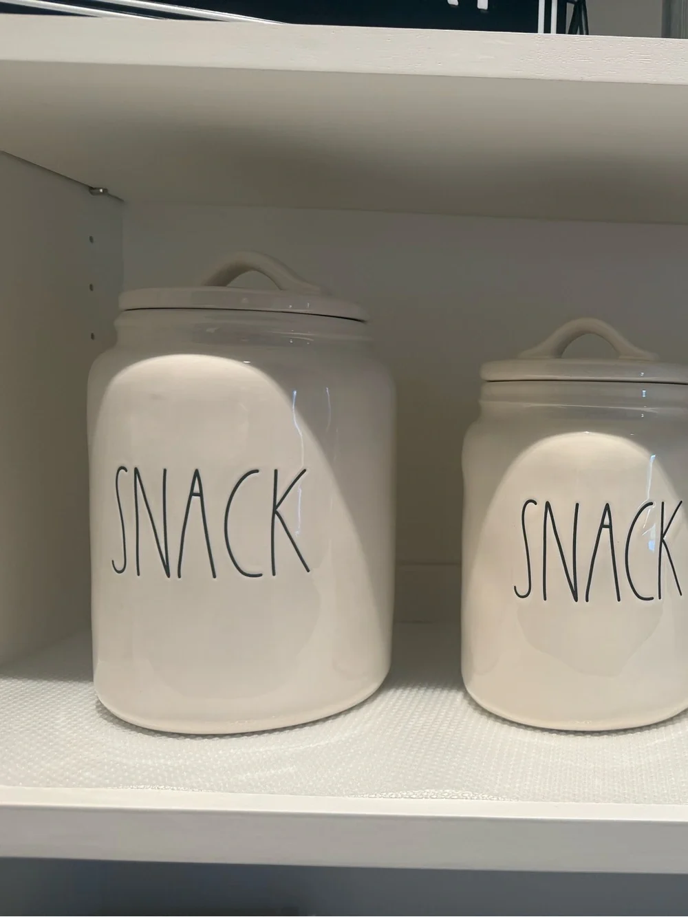 Rae Dunn Cream Ceramic 'SNACK' Canister with Lid